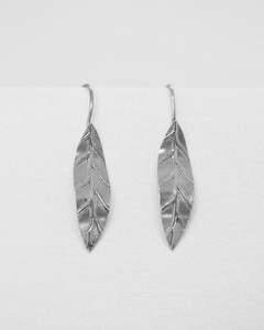 Stone Arrow: Silver Leaf Earrings