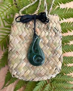 Fish Hook with Koru - Pounamu - Greenstone