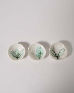 Ceramics: Leaf Print Condiment Bowls by Michelle Bow