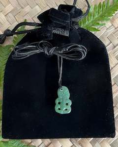 Greenstone - Pounamu -  Tiki Pepe Pendant