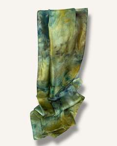 Silk Scarf Medium- Ice Dye - Green