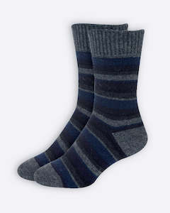 Socks Striped - Possum Merino - Graphite