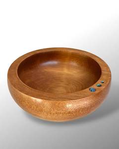 Homeware: Ancient Swamp Kauri Wood Bowl with Paua - Medium