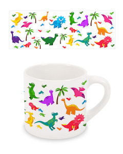 New Zealand Made: Kids Mini Mug - Colourful Dinosaurs
