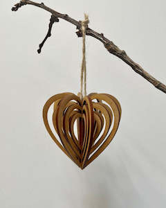 Christmas Decorations: 3D Hanging Wooden Decoration- Heart by Designcraft