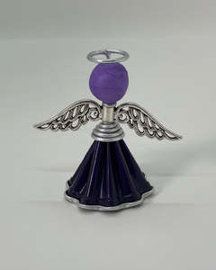 Upcycled Coffee Pod - Angel Decoration Purple