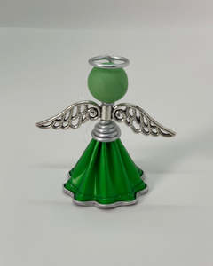 Upcycled Coffee Pod - Angel Decoration Green