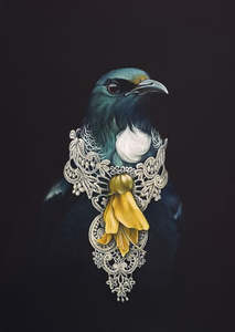 New Zealand Made: Greeting Card - She of the Kowhai Tree