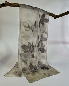 Textiles Accessories Linens: Botanical Print Silk Scarf | Small | Rose & Geranium