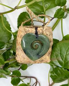 Nz Made Greenstone Pounamu Jewellery: Pounamu - Greenstone | Koru Heart Pendant