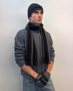 Men's Possum Merino Striped 3-Piece Set | Beanie, Scarf & Gloves
