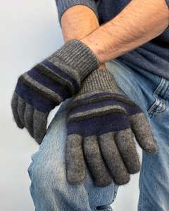 Possum Merino Men's Essential Blend Striped Gloves