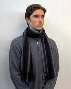 Possum Merino Men's Essential Blend Striped Scarf