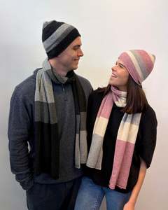Textiles Accessories Linens: Possum Merino Unisex Striped 'Travel' Set | Beanie & Scarf