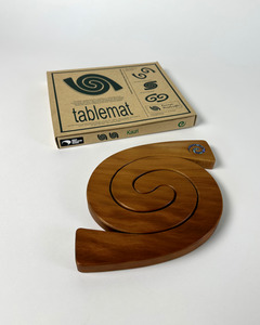 Nz Made Woodcraft: Rimu Wooden Placemat Sets with Pāua Shell