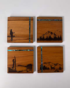 Rimu & Paua Coasters - individual - Kiwi Adventure