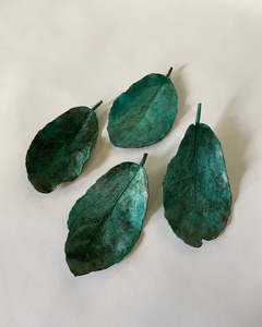 Copper Plated Puka Leaves - Green Patina