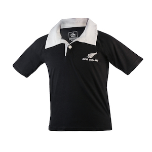Products: Infants Black with White Collar Rugby Jersey