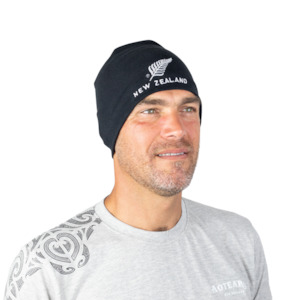 Products: Skull Beanie with New Zealand silver fern logo