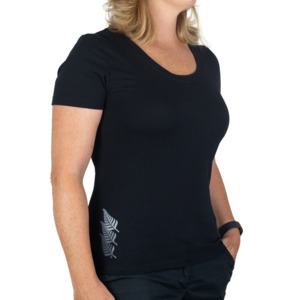 Products: Women's Fitted Tee New Zealand silver fern brand blend print logo