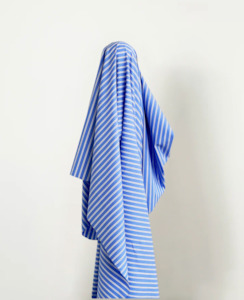 Fabric: Frankie Blue & White Stripe 100% Cotton 98 gsm $28pm