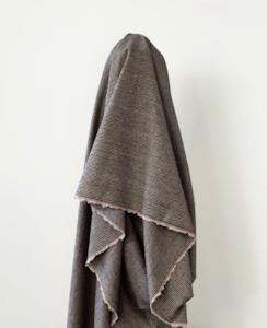 Tencel: Black & Natural Stripe Viscose Melton 390 gsm $36 pm