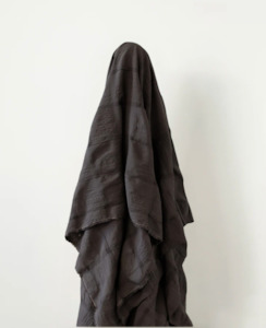 Linen Cotton Blends: Cotton Large Seersucker Black Check 130gsm $30 pm