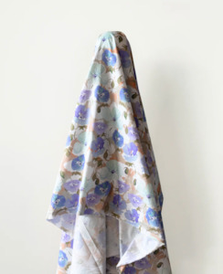 100% Cotton Sweet Blue & Purple Poppies Print 150 cm w $29 pm