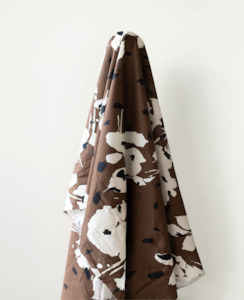 The Cotton Collection: 100% Cotton Brown Windstorm Leaves Print 150 cm $29 pm
