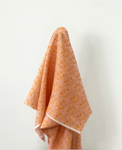 All Linen: Autumn Vibes 100% Linen Orange & Pink Sprigs 140 cm wide $38 pm