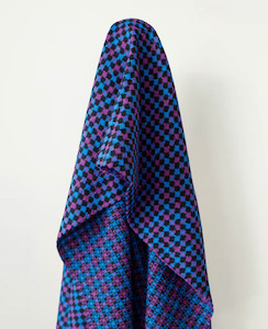 ID:345 Oh Sew Peru: Purple Blue & Black 80% Alpaca 20% Wool 300 - 320 gsm 150 cm w $45 pm