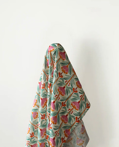 Summer Love: 100% Linen, Art Noveau Flowers Print 140 cm w, 145 gsm $40