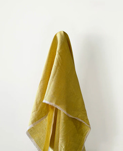 Summer Love: 100% Linen Sunshine Yellow Check 130 gsm $40 pm