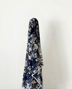 Deadstock Sale: Deadstock Sale: 100% Viscose Voile Navy & White Tree Print 150 cm 70 gsm w $12 pm