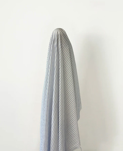 Deadstock Sale: Deadstock Sale: 100% Viscose Blue Stripe 150 cm 100 gsm w $12 pm
