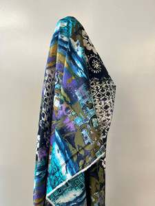 Deadstock: 100% cotton Multi screen teal lilac silver  $12pm