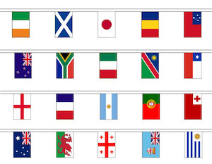 Bunting: 20 Flags - Rugby Nations Flag Bunting (6m)