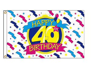 Novelty Flags: Happy 40th Birthday