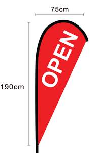 Flagpoles: Open - 2m Teardrop Flag with Poles ONLY