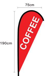 Austrian Flags: Coffee - 2m Teardrop Flag ONLY