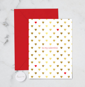 Valentines: MY VALENTINE GOLD HEARTS
