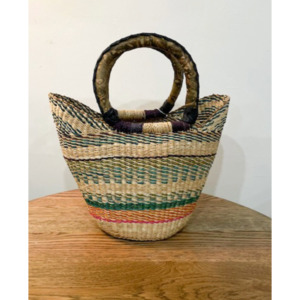 Small Market Basket ~ Teal, Greens and Orange