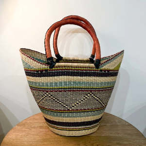 Market Basket ~ Navy and Cream and Teal