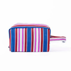 Baskets: Parisian Cool - Recycled Plastic Toiletry Bag, Raspberry & Navy