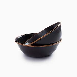 Garden 1: Barebones - Enamel Bowl, set of 2 - Charcoal