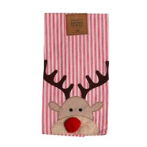 Cleaning: Reindeer Embellished Tea Towel