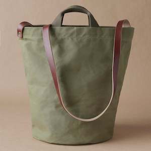 Baskets: Francli - Tall Tote Canvas Bag, Field