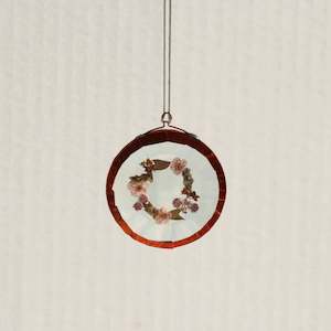 Hydrangea Ranger - Pressed Flower Suncatcher, Round Mini