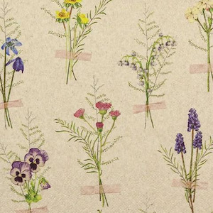 Recycled Paper Napkins - Spring Herbarium