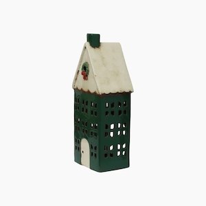 Alsace Tea Light Village - Large House with Wreath